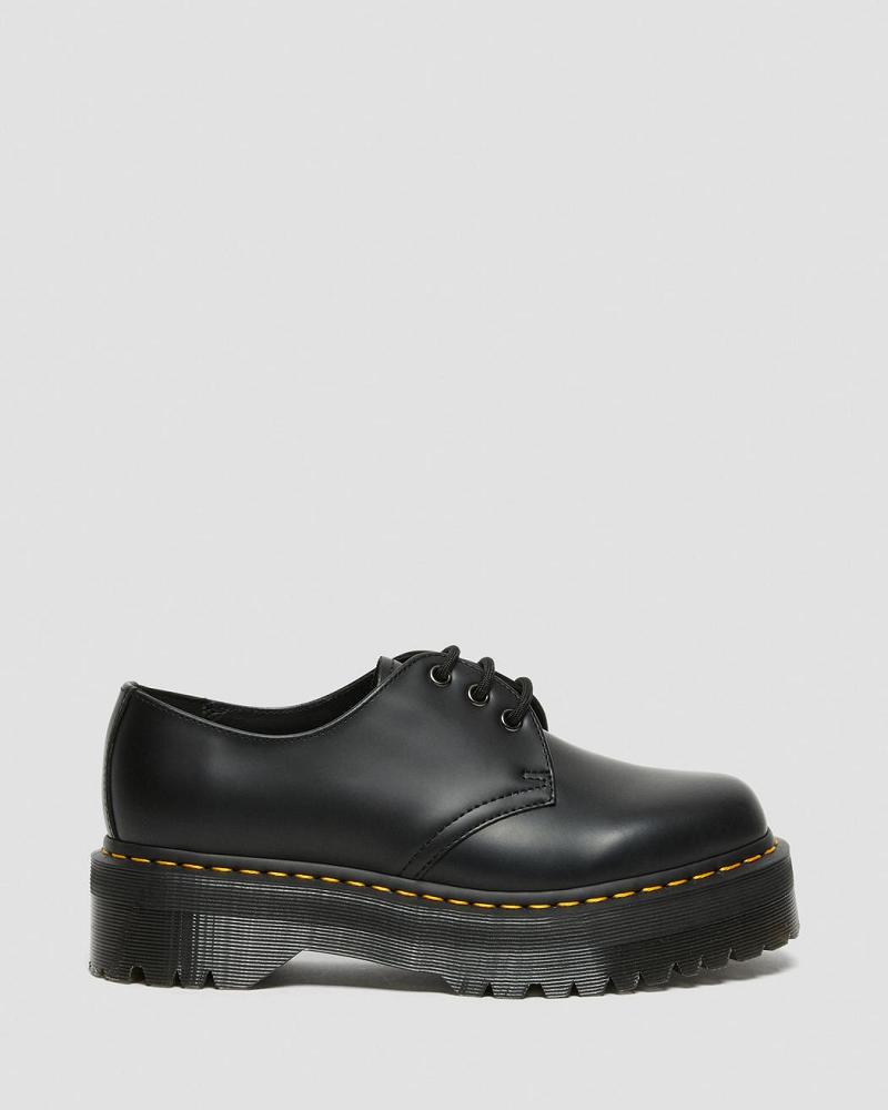 Dr Martens 1461 Smooth Læder Platform Sko Dame Sort | DK 390DFM